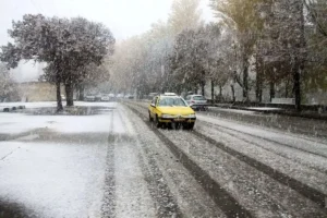 رگبار برف و باران در راه اردبیل، گیلان