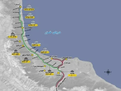 تحویل رسمی۲۰ کیلومتر از مسیر راه‌ آهن رشت – آستارا به روس‌ها