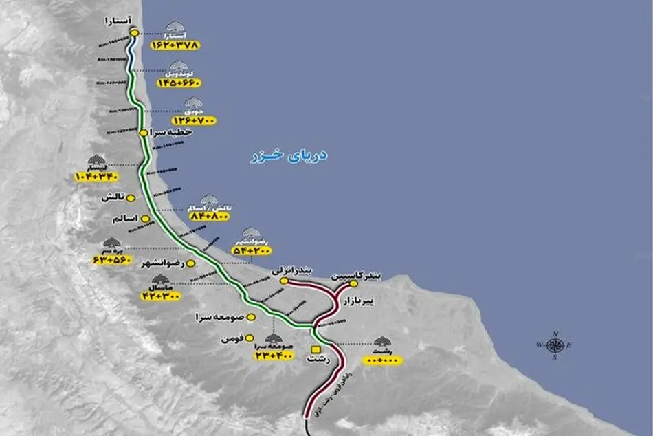 تحویل رسمی۲۰ کیلومتر از مسیر راه‌ آهن رشت – آستارا به روس‌ها