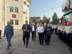 بازدید بازرس کل گیلان از امکانات و تجهیزات لجستیک سازمان آتش نشانی رشت