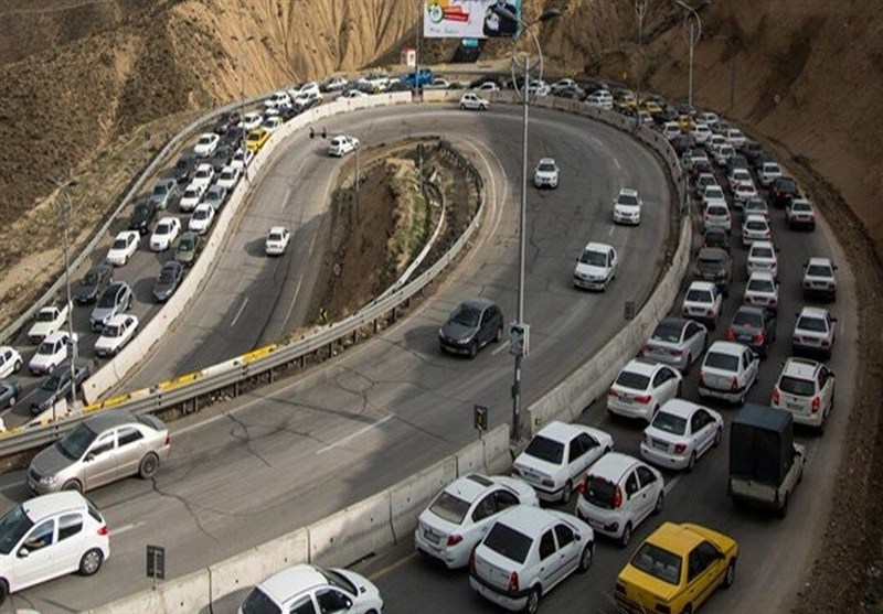 ترافیک سنگین در جاده چالوس و آزادراه تهران–شمال