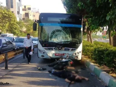 مرگ دو جوان در برخورد موتورسیکلت با اتوبوس در کوچصفهان